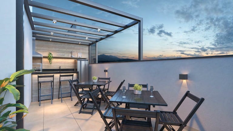 Churrasqueira e Lounge no Rooftop